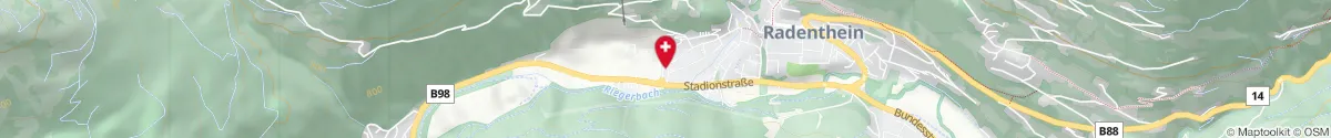 Map representation of the location for Paracelsus-Apotheke in 9545 Radenthein